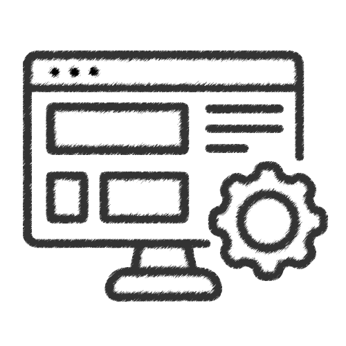 UI-UX-Performance-Icon User interface and User experience icon in a drawing effect